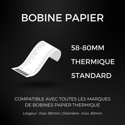 Bobine de papier thermique 80 mm