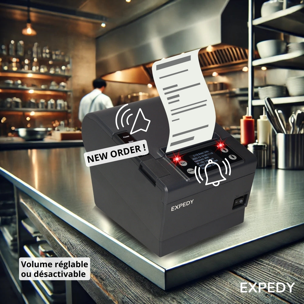 Sonnerie et notification sonore à chaque commande