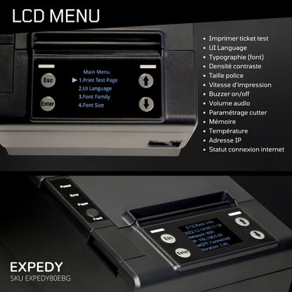 Écran LCD de réglage de l'imprimante Expedy