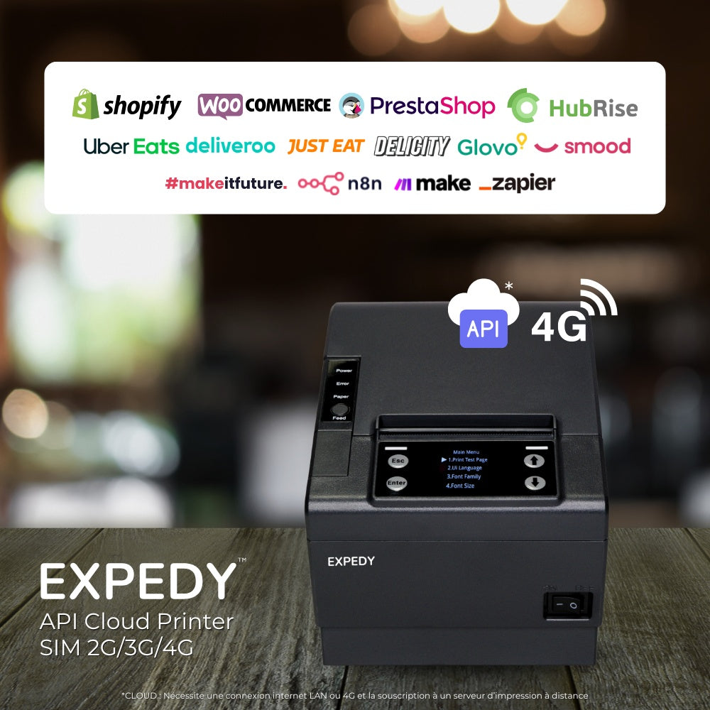 Cloud printer API Ethernet and SIM 4G